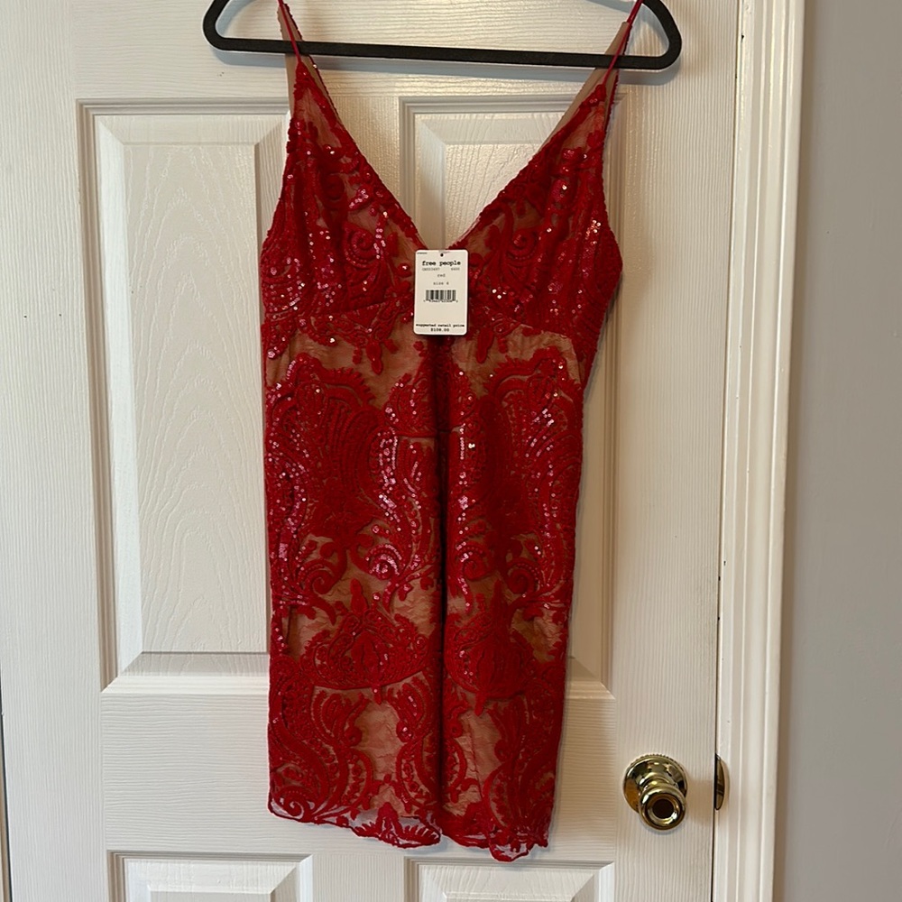 NWT Red Free People Sequins Dress